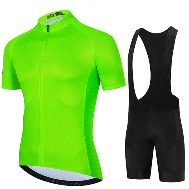 Mountain Biking Uniform - Fluorescent Green 2024 Solid color Men