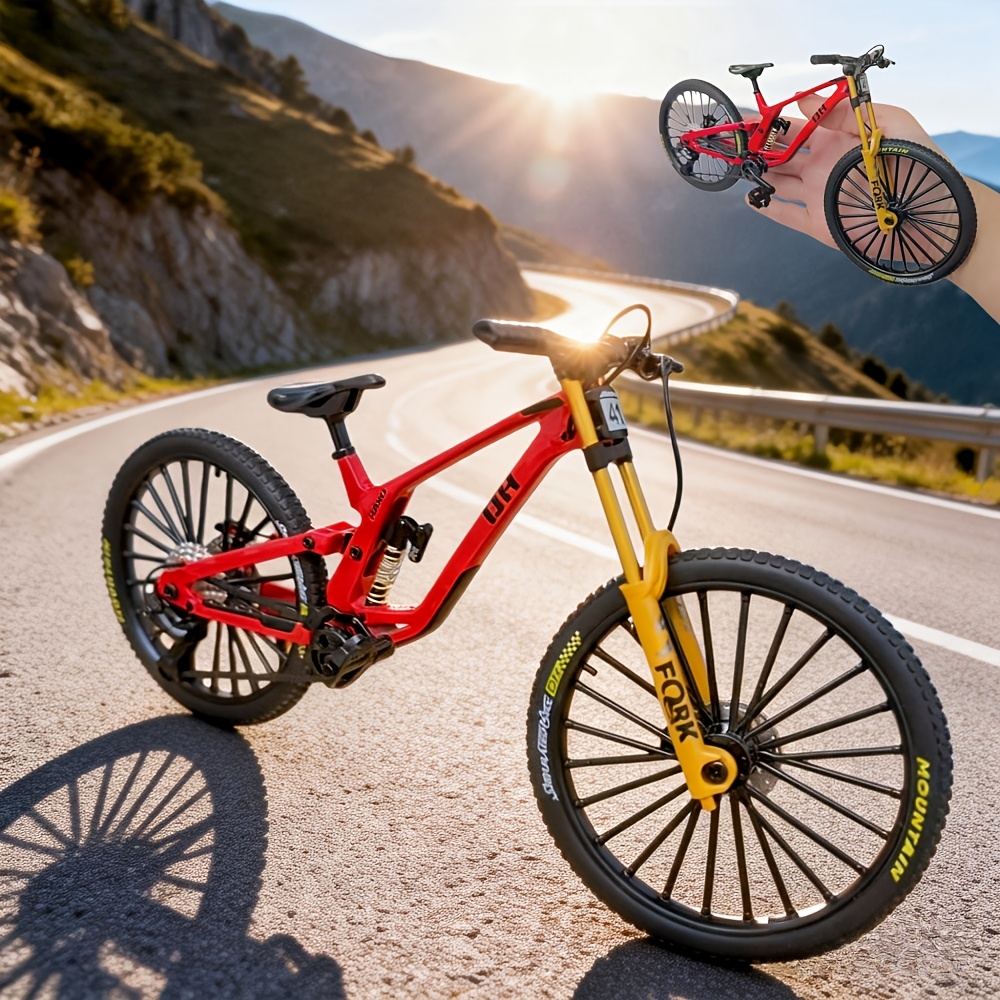 Mountain Biking Downhill - Scale Alloy Finger Bicycle Model with