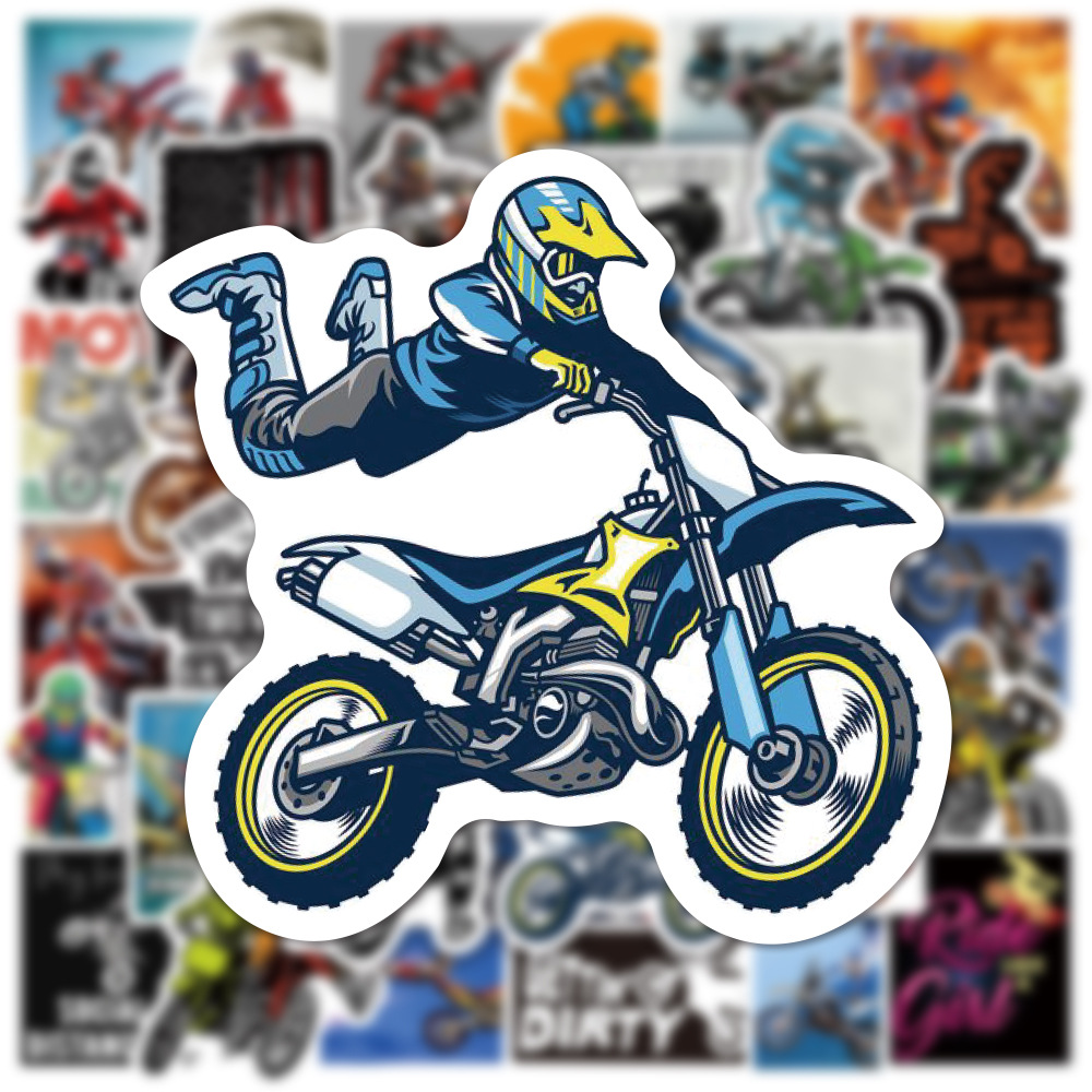 10/30/50pcs Dirt Bike Motorbik - Mountain Biking Cartoon ulasan dan harga
