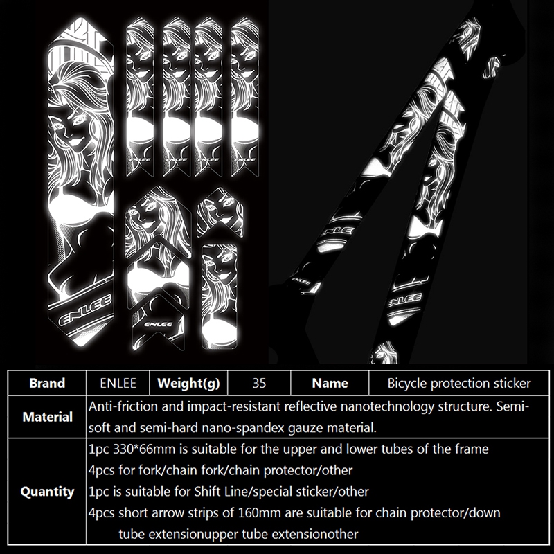 ENLEE Bicycle Frame Reflective - Mountain Biking History ulasan dan harga