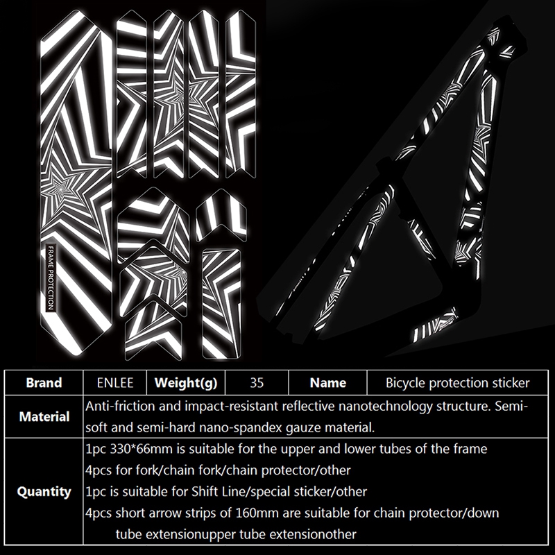 ENLEE Bicycle Frame Reflective - Mountain Biking History ulasan dan harga