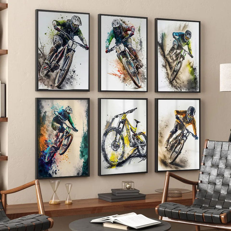 Mountain Bike Sports Wall Art  - Picture Of Mountain Biking ulasan dan harga