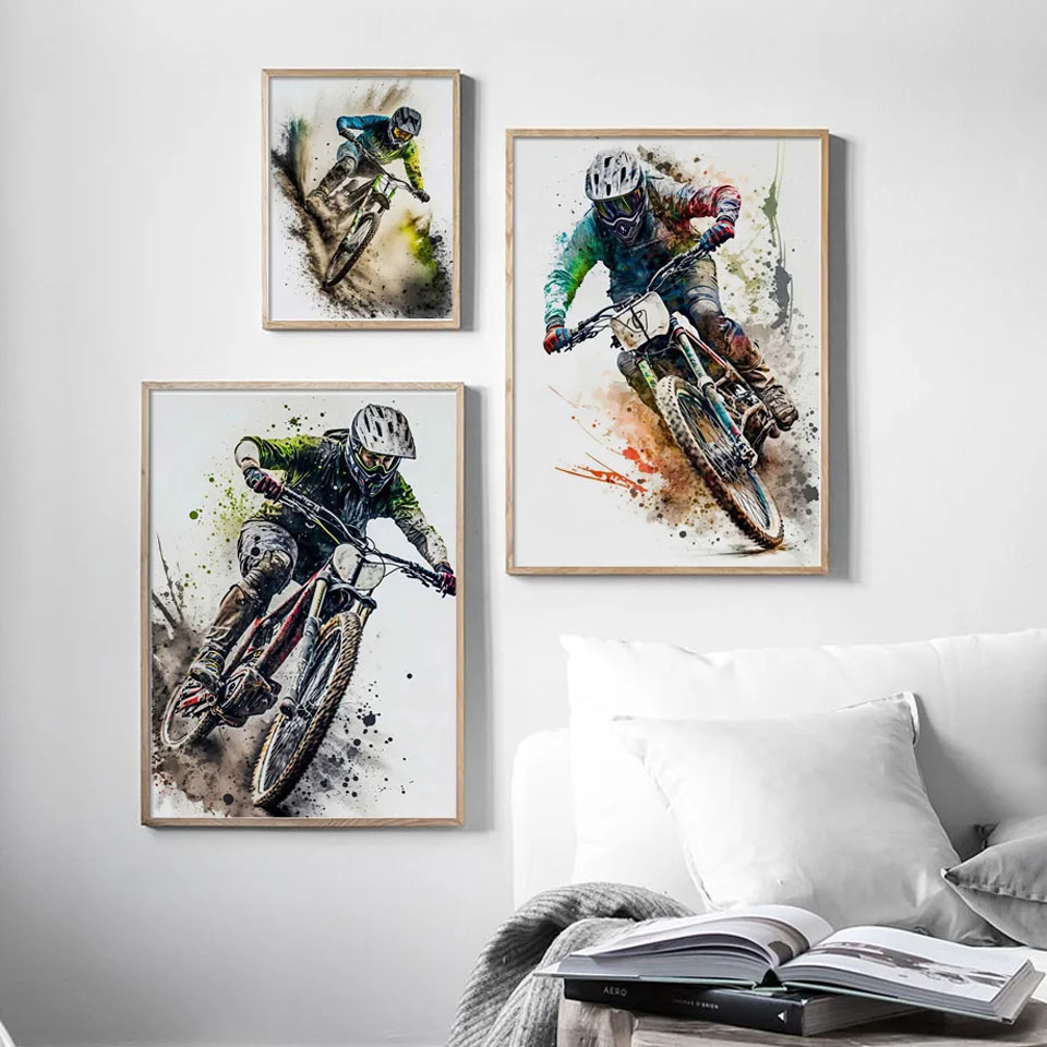 Mountain Bike Sports Wall Art  - Picture Of Mountain Biking ulasan dan harga
